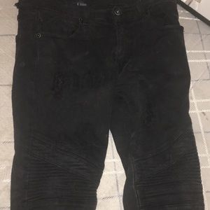 All black biker jeans